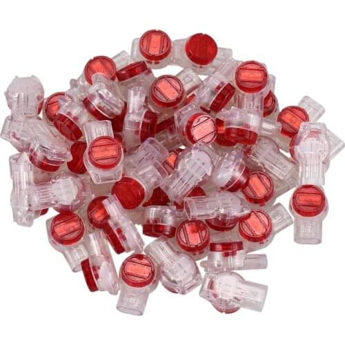 HLZS-55 Pieces Gel Splice UR Connector 3 Port Wire Connectors Red+Clear