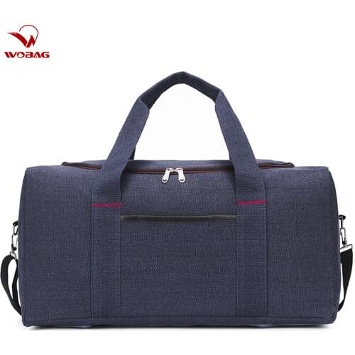 New Canvas Men Large-capacity Travel Duffle Bag Fashion Trolley Luggage Bag Women Weekend Sports Fitness Handbag Dropshipping