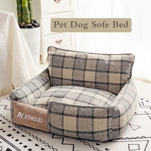 Dog Bed Square Shape Dog House Warm Removable Pet Bed For Small Medium Large Dogs Embroidery Cozy Pet Dog Sofa Mats For Sleeping