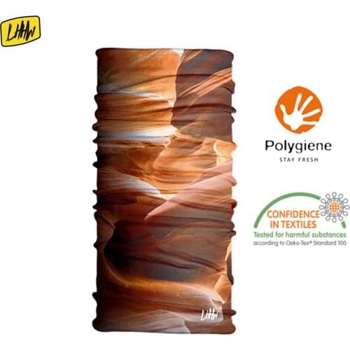 LHHW Polygiene Camping Fashion Bandana Ciclismo Original Design Headwear Quick Drying Headband Face Dust Mask Sport Magic Scarf