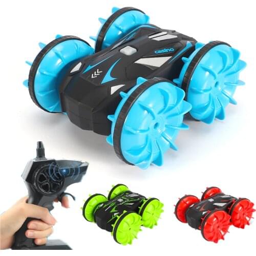 HY78 360 Rotate Rc Cars Remote Control Stunt Car Waterproof Driving On Water And Land Amphibious Electric Radio Toy For Children
