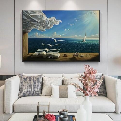 Seascape Classical Oil Paintings Print on Canvas Art Posters and Prints Surrealism Art Canvas Pictures For Living Room Caudros