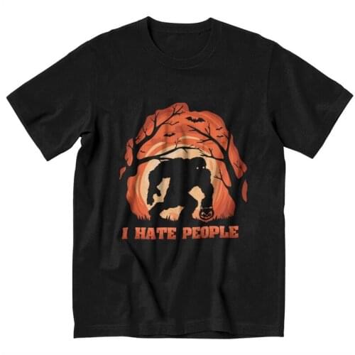 Mens Halloween Bigfoot Funny Sasquatch T-Shirt Novelty Ghost Spooky Tshirt Short Sleeve Cool T Shirt Cotton Tee Tops Gift Idea