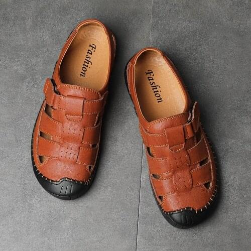 Newest Hole Shoes Sandalen Herren Sandalia Masculino Sandals Shoes Men Rubber Summer Sandale Ete Homme Leather For Safety
