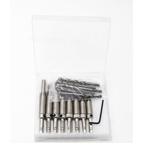 8pcs Hinge Drill Bit Set Self Centering Pilot Hole HSS Hex Shank Wood Tool Hole Saw with 8pc drills