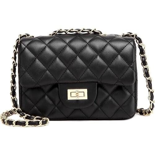 Women 2019 New diamond Plaid Chain Bag Ladies Single-Shoulder Slant Bag check bag Rhombus Bags