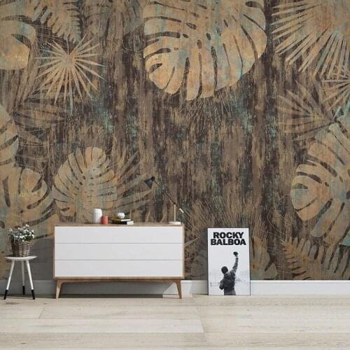 Custom Mural 3D Tropical Plant Leaves Modern Retro TV Background Wall Painting Living Room Sofa Bedroom Home Decor Wallpaper 3D
