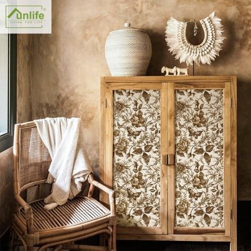 Retro Nostalgic Wallpaper Self-Adhesive Bedroom Waterproof Moisture-Proof Wall Stickers Wardrobe Stickers Refurbished Furniture