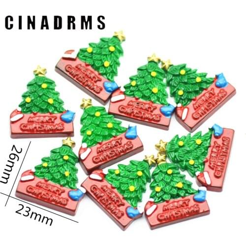 Christmas Selling|23mmX26mm Resin Christmas Tree Cabochons|FaltBack Christmas Tree Miniatures|Resin Christmas Decorations