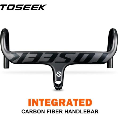 TOSEEK Carbon Road Handlebar Bicycle Handlebar 28.6mm Road Bike Handlebar Stem Matt Black Carbon Handlebars
