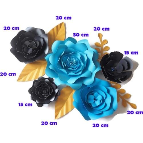 DIY Giant Paper Flowers Backdrop Artificial Handmade Mix Flower 5PCS+Leaves 5PCS Wedding & Party Deco Home Decoration Video