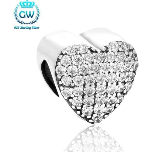 Silver Heart Charm Silver Bracelets Beads Jewelry Making Brand