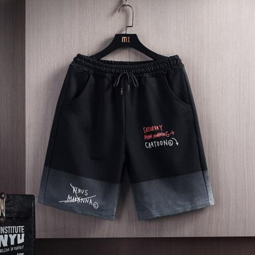 New Arrival Summer Mens Cotton Shorts Drawstring Knee Length Pant Elastic Waist Half Short Printed Trousers Daily Wear Clothing