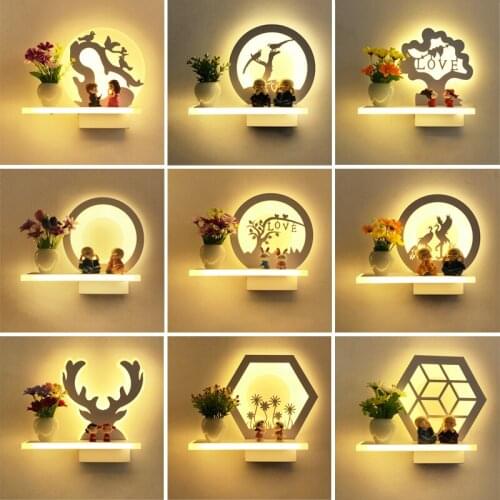 Modern simple warm bedroom bedside LED lamp creative living room corridor decorative childrens Led Wall Light ZM1024