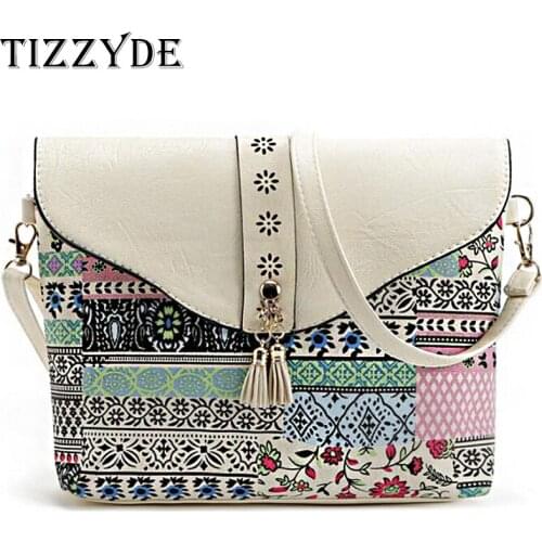 TIZZYDE 2017 Tassel Messenger Bag Fashion Hollow Out Female Shoulder Geometric Cartoon Printing National Crossbody Bags ZXJ27