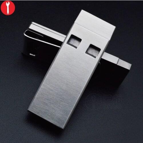 Stainless Steel High Decibel Whistle with Belt Clip for Life Saving Emergency Survival