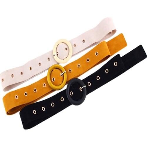 Buckle Suede Belt Velvet Waist Belt For Women PU Leather Fashion Ladies Wild Belts For Dress Clothing Decorations