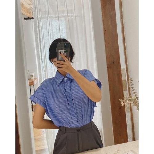 2021 Womens Plaid Striped Blouses Shirt Za Woman Top Tunics Clothing Oversize Cardigan Free Shipping Fashion Vintage Summer Oem