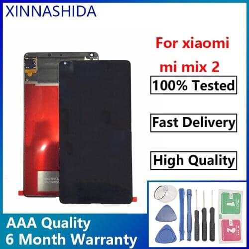 100% Working For Xiaomi Mi Mix2 LCD Display 10 Touch Screen Panel XAIOMI Mix 2 MDE5 LCD Digitizer Assembly +Frame