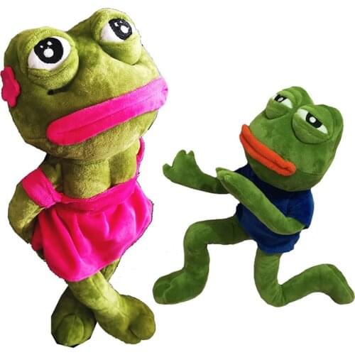 1pc Baby Kawaii 3 Style Sad Green Frog Soft Plush Doll Sad Frog Doll Can Pose In Different Posture For Kids Or Adults Fun Gift