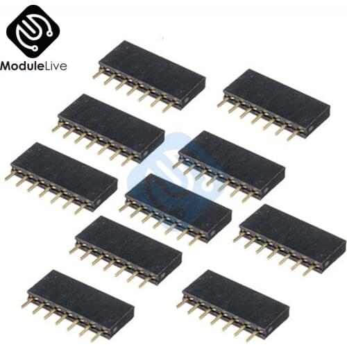 10PCS 1x7 Single Row 7 Pins Pitch 2.54mm PCB Socket Female Header New