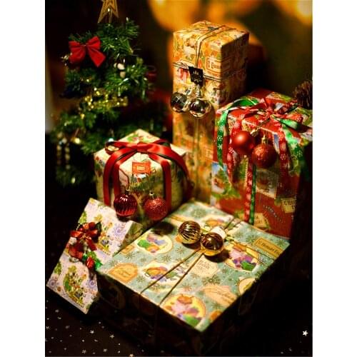 10pcs Christmas Gift Wrapping Paper 70*50cm Waterproof Kraft Flower Bouquets Packaging Materials Home Decoration