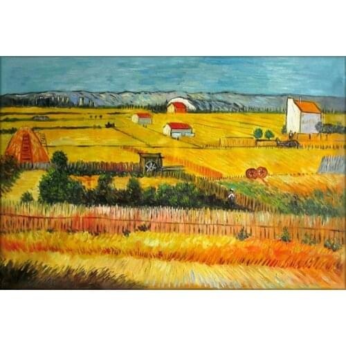 100%Handmade Vincent Van Gogh the Harvest Repro, Quality Hand Painted Oil Painting