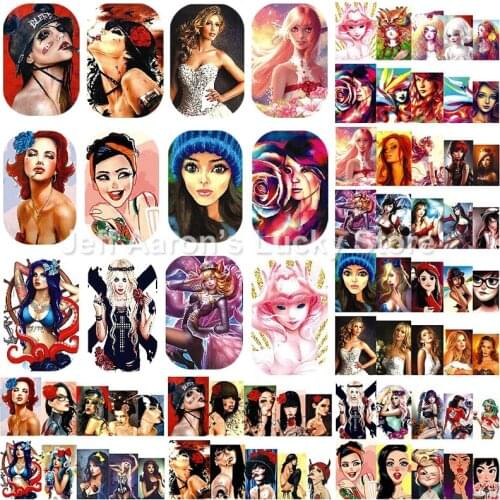 12 Sheets beauty water transfer nail art stickers decals nails decorations manicure tools fashion girl design A985996