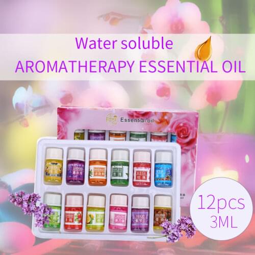 12pcs 3ml water-soluble plant aroma oil essential oil for aromatherapy humidifier aromatherapy burner lamp SPA Daily Use