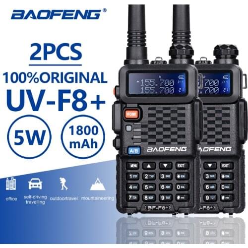 2pcs Baofeng BF-F8+ UHF VHF Hunting Walkie Talkie F8+ PTT Earphone Portable Woki Toki Hotel CB Radio Station Ham HF Transceiver