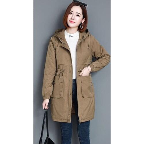 2019 New Cotton Clothes Womens Jacket Long Section Korean Large Size Parkers Solid Color Loose Thin Cotton Jackets Ladies Coats