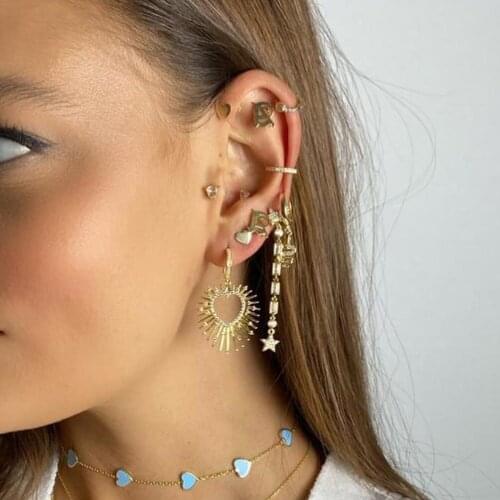 2021 wholesale fashion women jewelry micro pave 5a white cz Heart charm dangle Drop Earring