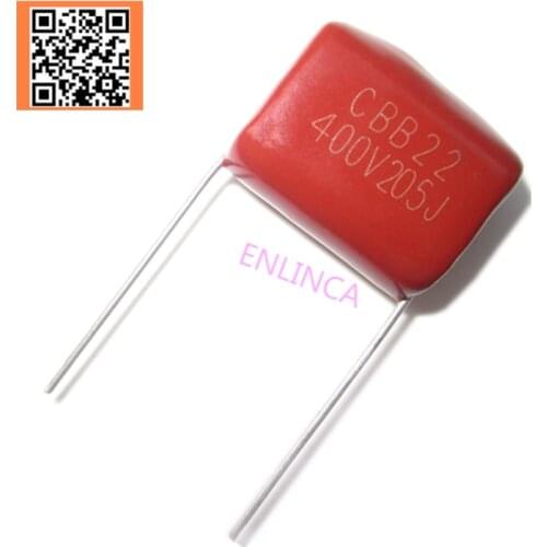 5pcs CBB 400V 2UF 205J 400V 5% PITCH 20MM DIP CBB Polypropylene film capacitor