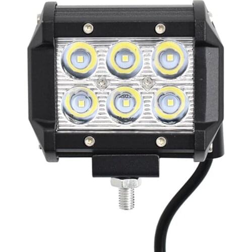 6LED 18W Work Light Car 12V LED Spotlight Work Light Bar 6500K Square for Car Auto Truck Lorry Trailer SUV Mini Spot Fog Lamp