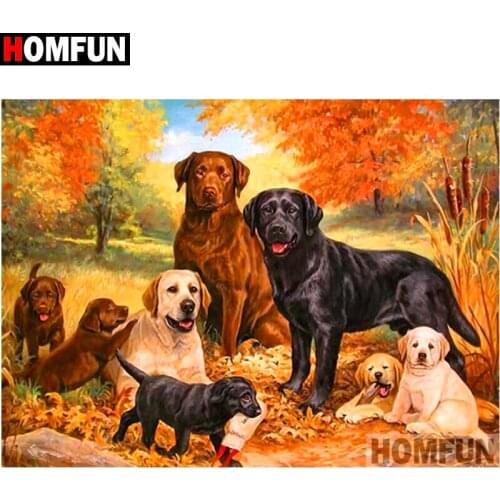 HOMFUN Full Square/Round Drill 5D DIY Diamond Painting "Animal dog" Embroidery Cross Stitch 5D Home Decor Gift A11701