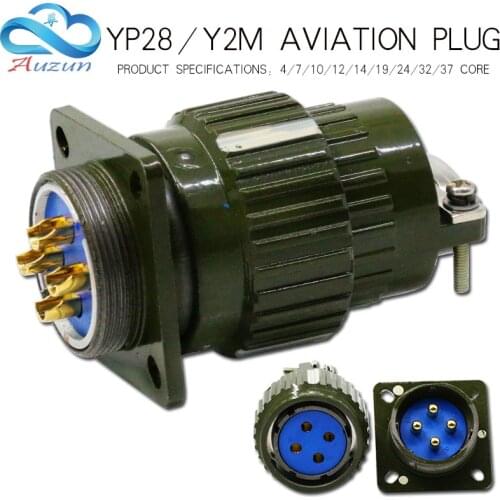 Aviation plug socket round connectorYP series 4/7/10/12/14/19/24/32/37core diameter 28MM aviation plug