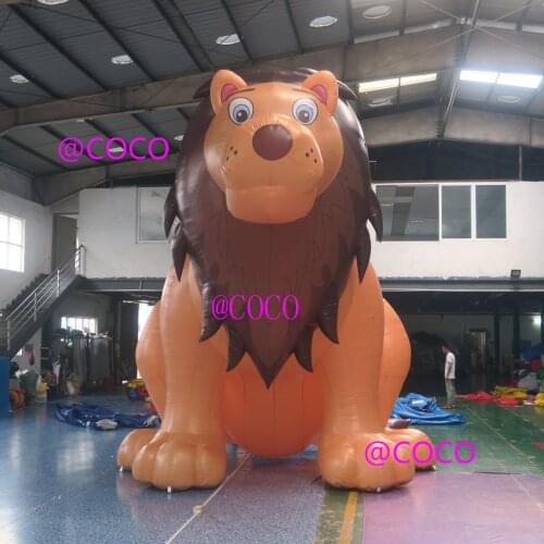 Free air ship to door,5m 17ft high oxford outdoor cartoon character giant inflatable lion for zoo/film advertising