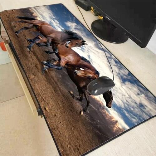 Mairuige Animal Horse Large Anti-slip Rubber Pad Mat Gaming Mousepad To Keyboard Laptop Speed Lock Edge Mouse Play Mat 90x40CM