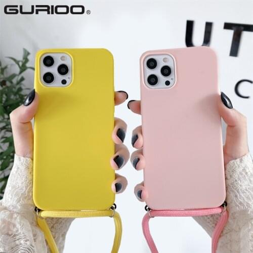 Crossbody Necklace Cord Lanyard Phone Case For iPhone 12 11 Pro Max 12Mini X XR XS Max 6 6S 7 8 Plus SE 2020 Silicone Soft Cover