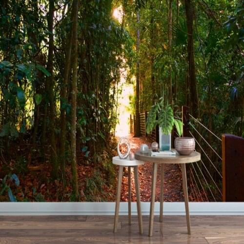 Dropshipping Colomac Decoration Mural Sunshine Forest Nature Plant Wallpaper 3d Kids 3d Wallpaper Living Room Papel Para Pared