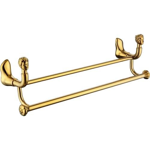 FREE SHIP Classic new design beauty series gold color bathroom double towel bar