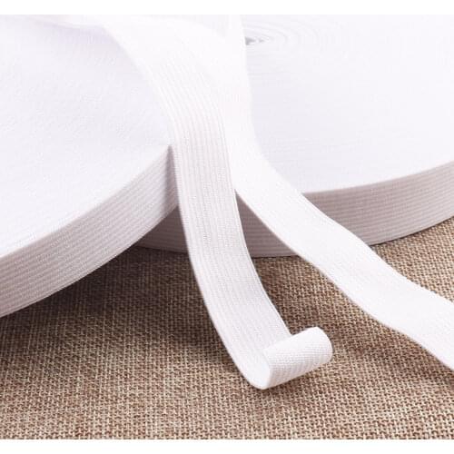 Elastic Band 10 YARDS White Nylon Coated Flat Stretch String,20mm/25mm Thick Drawstring Elastic Cord Rope Trim