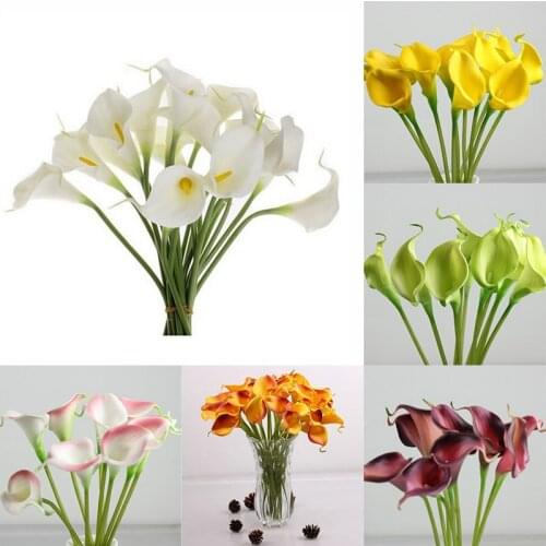 10x Artificial Real Touch Calla Lily Fake Flowers Wedding Home Garden Decor DIY