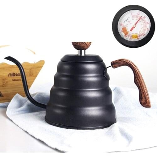 Coffee Kettle 1.2L Stainless Steel Tea Coffee Kettle with Thermometer Accessories Barista Tools Insulated Handle for Home Office