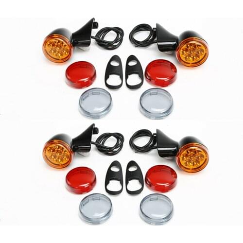 Motorcycle Front Turn Signal LED Amber Lights For Harley Touring Road Glide 2015-2020 black/chrome