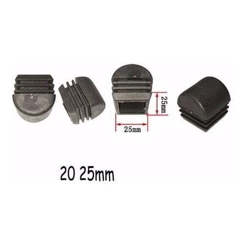 20 25 mm Square tube inserting ends 1inch Plastic plug arched half round surface cambered folding chair shelf feet leg pad cap