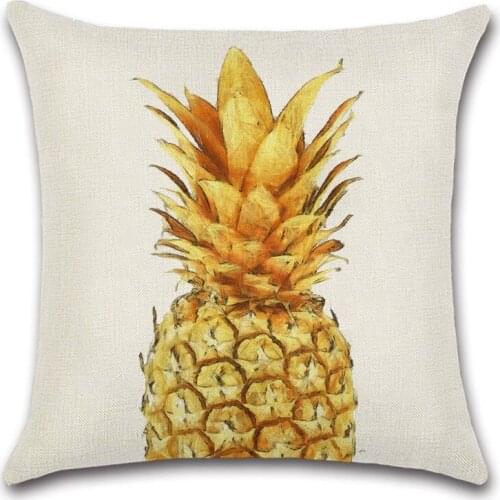 Summer Fruit Beach Print Linen Beige Cushion Cover Pillow Case Decoration for Home Living Room Sofa Chair Friend Gift