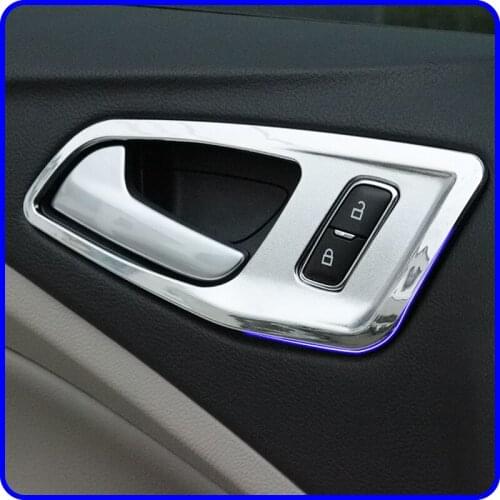 A Little Change 4Pcs/Set Chrome Interior Handle Trim Inner Door Handle Decoration Trim Sticker For ford Kuga Escape 2013 - 2017