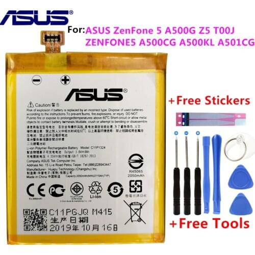 Original ASUS C11P1324 Battery For ASUS ZenFone 5 A500G Z5 T00J ZENFONE5 A500CG A500KL A501CG + Tools