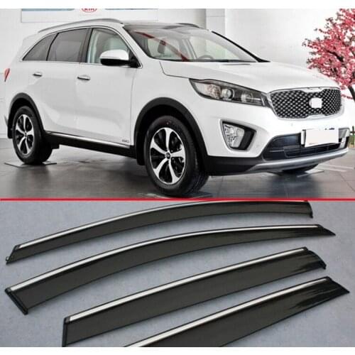 Plastic Exterior Visor Vent Shades Window Sun Rain Guard Deflector For Kia Sorento L 2015 2016 2017
